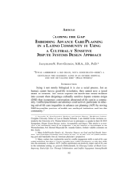Closing the Gap: Embedding Advance Care Planning in a Latino Community by Using a Culturally Sensitive Dispute Systems Design Approach