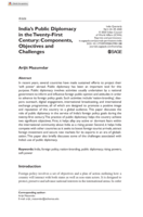 India’s Public Diplomacy in the Twenty-First Century: Components, Objectives and Challenges