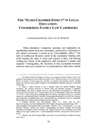The "Echo-Chamber Effect" in Legal Education: Considering Family Law Casebooks