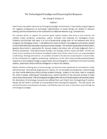 The Technological Paradigm and Discerning Our Response