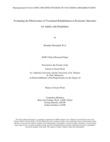 Evaluating the Effectiveness of Vocational Rehabilitation in Economic Outcomes for Adults with Disabilities