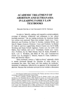 Academic Treatment of Abortion and Euthanasia in Leading Constitutional Law Textbooks