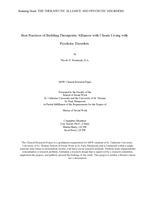 Best Practices of Building Therapeutic Alliances with Clients Living with Psychotic Disorders