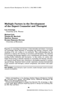 Multiple factors in the development of the expert counselor and therapist