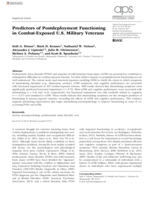 Predictors of postdeployment functioning in combat-exposed U.S. military veterans