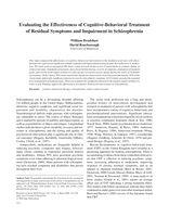 Evaluating the Effectiveness of Cognitive-Behavioral Treatment of Residual Symptoms and Impairment in Schizophrenia