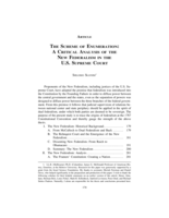 The Scheme of Enumeration: A Critical Analysis of the New Federalism in the U.S. Supreme Court