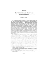 Sovereignty and National Constitutions