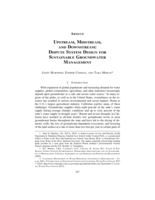 Upstream, Midstream, and Downstream: Dispute System Design for Sustainable Groundwater Management