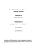 Medical Social Worker Perception of Competence in Palliative Care Consultations