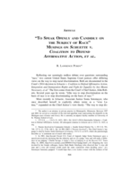 "To Speak Openly and Candidly on the Subject of Race": Musings on Schuette v. Coalition to Defend Affirmative Action, et al.