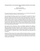Social Generativity: A New Assessment of the Contribution of Business to the Common Good