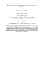 Knowledge and Perceptions about Welfare and Welfare Recipients among Minnesota Millennials