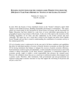 Building Institutions for the Common Good: Perspectives from the 2016 Jesuit Task Force Report on 'Justice in the Global Economy