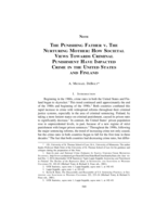 The Punishing Father v. The Nurturing Mother: How Societal Views Towards Criminal Punishment Have Impacted Crime in the United States and Finland