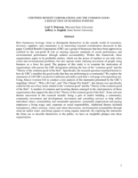 Certified Benefit Corporations and the Common Good: A Reflection of Business Purpose