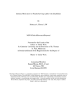 Intrinsic Motivators for People Serving Adults with Disabilities