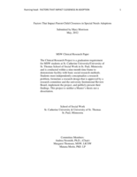 Factors That Impact Parent-Child Closeness in Special Needs Adoptions