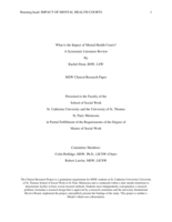 What is the Impact of Mental Health Courts? A Systematic Literature Review