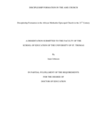 Discipleship Formation in the African Methodist Episcopal Church in the 21st Century