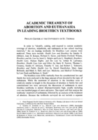 Academic Treatment of Abortion and Euthanasia in Leading Constitutional Law Textbooks