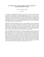 Sustainability and the Common Good: Higher Education’s Opportunity to Impact Multi-Disciplinary Professions
