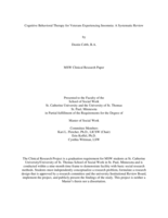Cognitive Behavioral Therapy for Veterans Experiencing Insomnia: A Systematic Review
