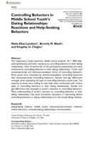 Controlling Behaviors in Middle School Youth’s Dating Relationships: Reactions and Help-Seeking Behaviors