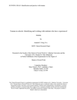 Trauma in schools: Identifying and working with students who have experienced trauma