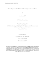 Chemical Dependence Harm Reduction: A Needed Application for Social Workers