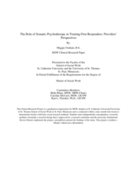 The Role of Somatic Psychotherapy in Treating First Responders: Providers’ Perspectives