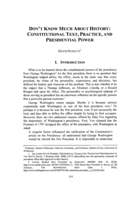 Don't Know Much about History: Constitutional Text, Practice, and Presidential Power