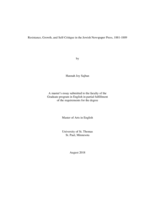 Resistance, Growth, and Self-Critique in the Jewish Newspaper Press, 1881-1889