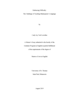 Embracing Difficulty: The Challenge of Teaching Shakespeare's Language
