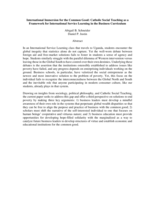 International Immersion for the Common Good: Catholic Social Teaching as a Framework for International Service Learning in the Business Curriculum