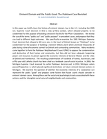 Eminent Domain and the Public Good: The Poletown Case
