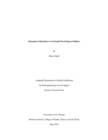 Retention of Bachelor Level Social Work Degree Holders