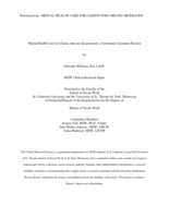 Mental Health Care for Clients who are Incarcerated: a Systematic Literature Review
