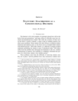 Statutory Anachronism as a Constitutional Doctrine