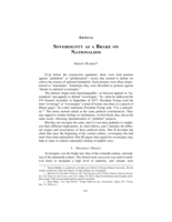 Sovereignty as a Brake on Nationalism