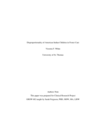 Disproportionality of American Indian Children in Foster Care