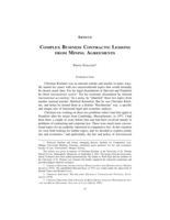 Complex Business Contracts: Lessons from Mining Agreements