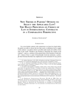 New Trends in Parties' Options to Select the Applicable Law? The Hague Principles on Choice of Law in International Contracts in a Comparative Perspective