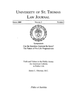 Faith and Values in the Public Arena: An American Catholic in Public Life