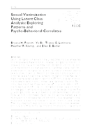 Sexual Victimization Using Latent Class Analysis: Exploring Patterns and Psycho-Behavioral Correlates