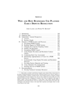 Why and How Businesses Use Planned Early Dispute Resolution
