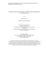 Programming That Targets the Needs of Children Experiencing Homeless: A Systematic Review