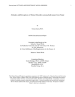 Attitudes and Perceptions of Mental Disorders among Individuals from Nepal