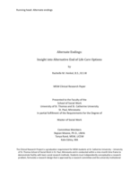 Alternate Endings: Insight into Alternative End of Life Care Options