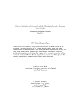 Effects of Spirituality on Professionals at Risk of Developing Secondary Traumatic Stress Disorder